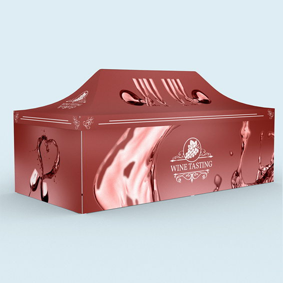 Premium Pop-up Tent: fully printable in digital print across the entire surface