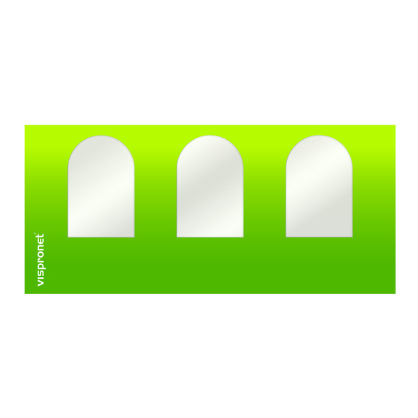 Wall with round windows, wall width 4.5 m