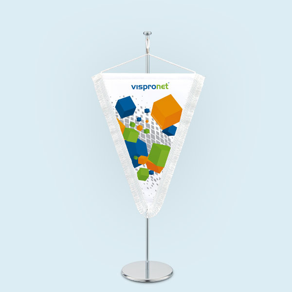 Pennant with white fringes - size 17 x 25 cm