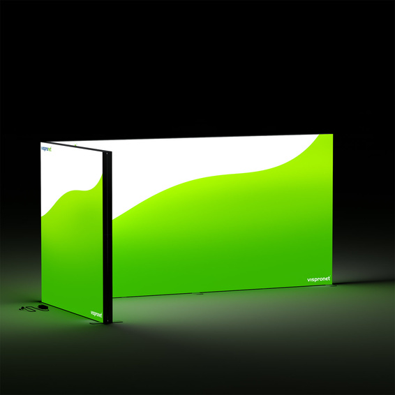 Corner module, system width: 200 cm x 400 cm