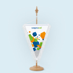 Pennant with white loop fringes, size 17 x 25 cm