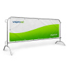 Barrier fence with advertising banner
