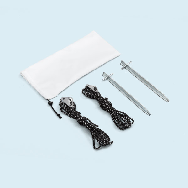 Outdoor use: with guying sets - optionally available as accessories