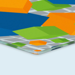 Advertising signs made of acrylic glass sheets, rounded corner
