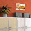 Wall clock with company advertising, custom designed with Visprodesign®