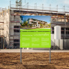 Example: 2 construction signs in landscape format, each measuring 250 x 150 cm