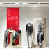 Fabric banner with plastic clamp machines, for window display decoration