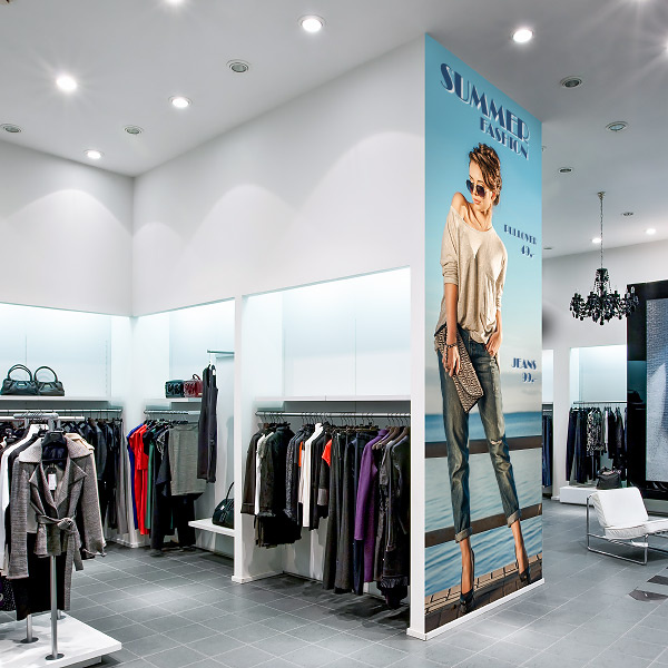 Photo wallpaper for thematic decoration at the point of sale (PoS)