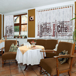 Landscape-format curtain, top edge with loops