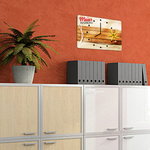 Wall clock with company advertising, custom designed with Visprodesign®