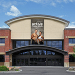 Mesh banner in portrait format as a facade banner