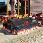 Beer tent set with full-length beer table and bench covers