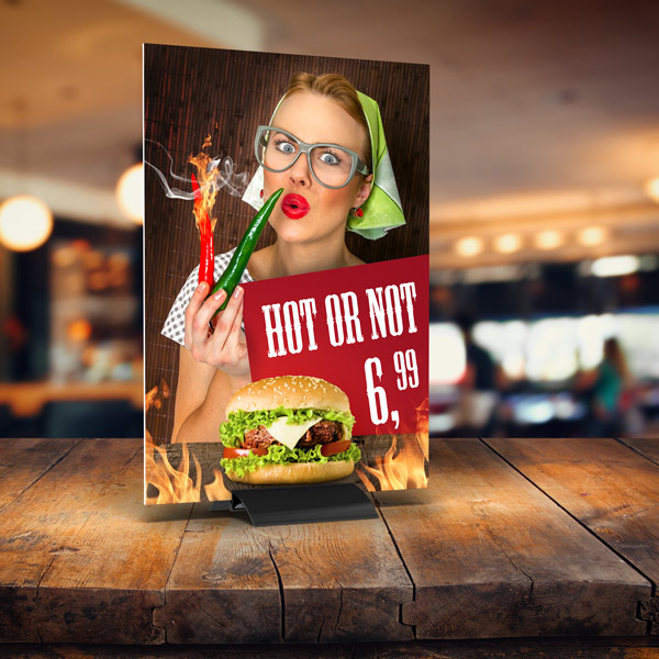 Clamp Stand T - optimal for promotional advertising on tables & counters