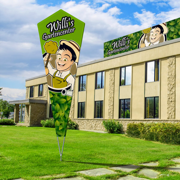 Bowflag® Premium Crystal - striking, mobile corporate advertising