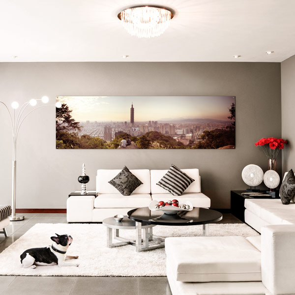 Poster on an aluminum composite panel, as a stylish panoramic image