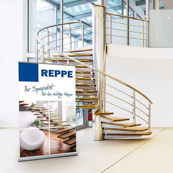 Roll Up Select, printed component made of white display film