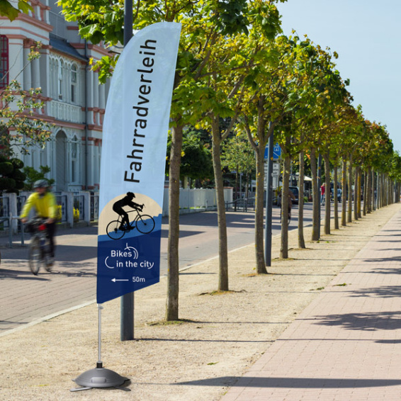 Bowflag® / Beachflag angled edge - mobile and flexible flag advertising