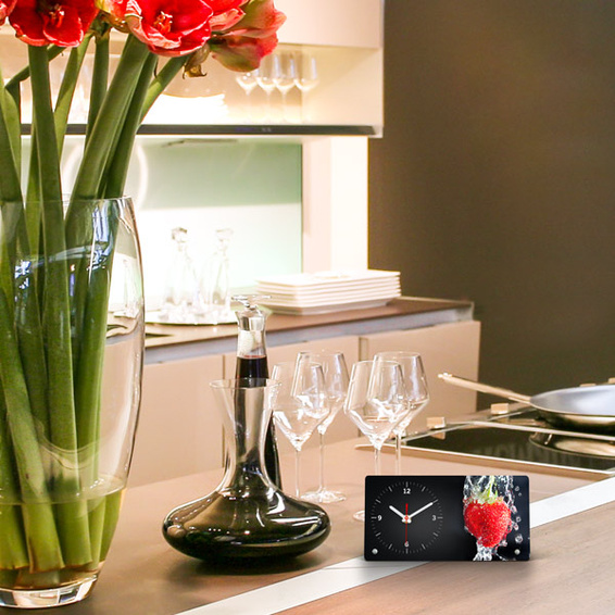Individually printed table clock as a decorative home accessory