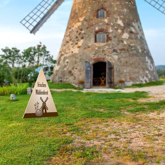 Garden sign with advertising