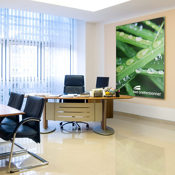 Poster with wall frame as high-quality office equipment