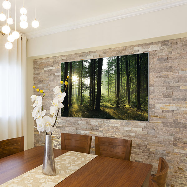 Textile poster with Q-Frame® wall frame as living room décor