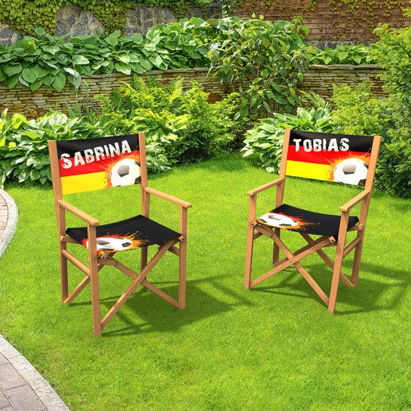 Custom-designed director's chairs - a must-have for every football fan