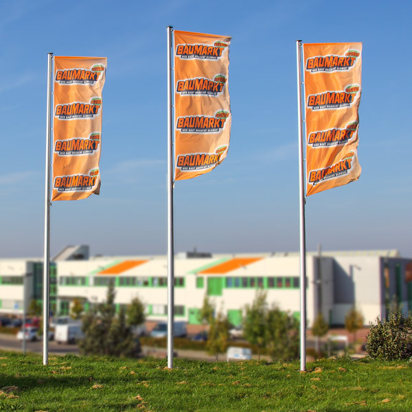 Flag in portrait format with presenter