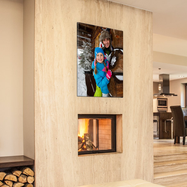 Family photo printed as a poster on photo canvas