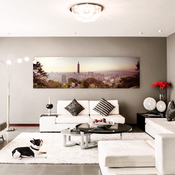 Poster on an aluminum composite panel, as a stylish panoramic image