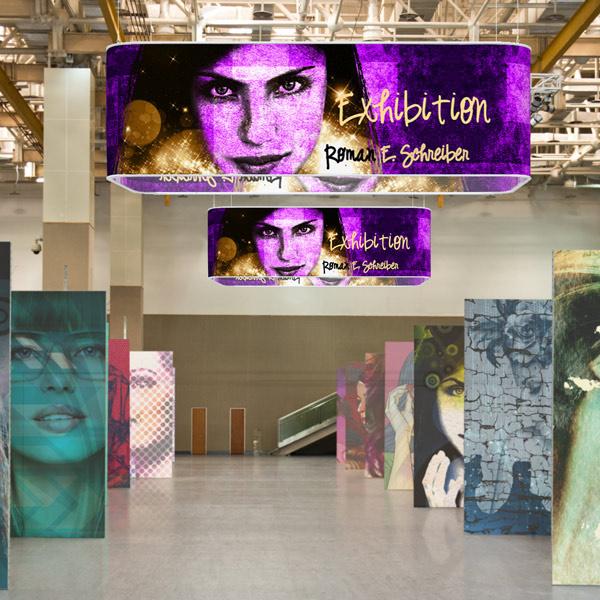 Rectangular Ceiling Hanger as a Design Element for Exhibitions
