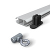 Aluminum keder profile anodized, 17 x 44 mm, including eyelet screws and profile end caps