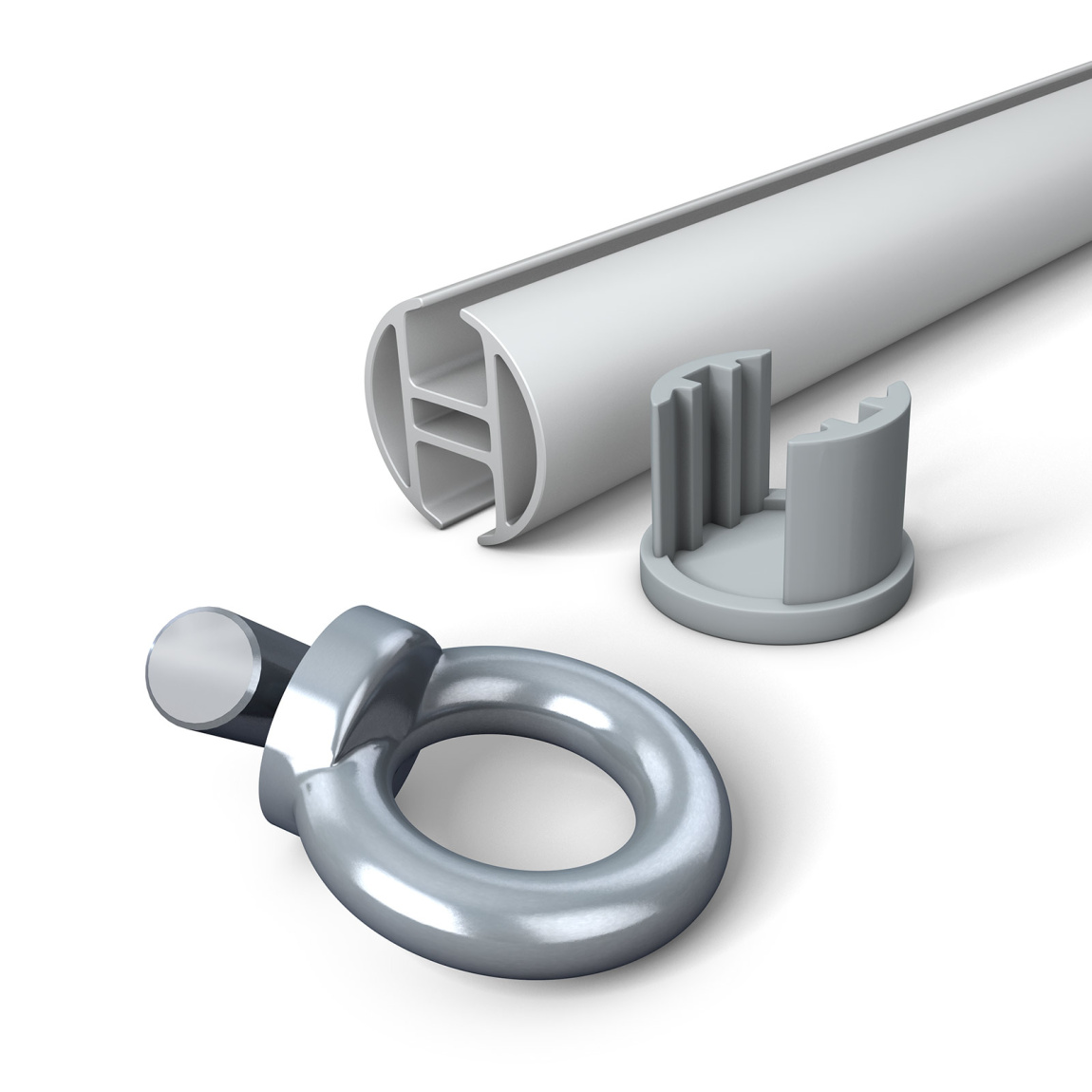 Aluminum keder profile anodized, ø 30 mm, including ring screws (BGV-C1)