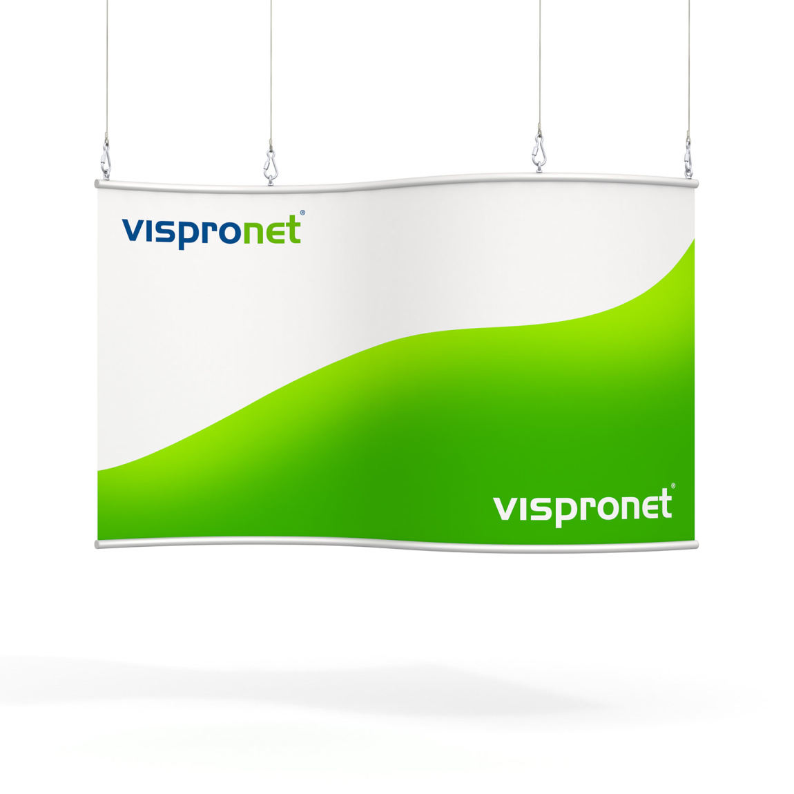 Ceiling hanger S-curve, size 200 x 120 x 40 cm (W x H x D)