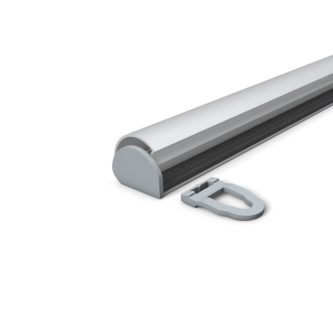 Aluminum clamping rail, anodized, with hanging eyes