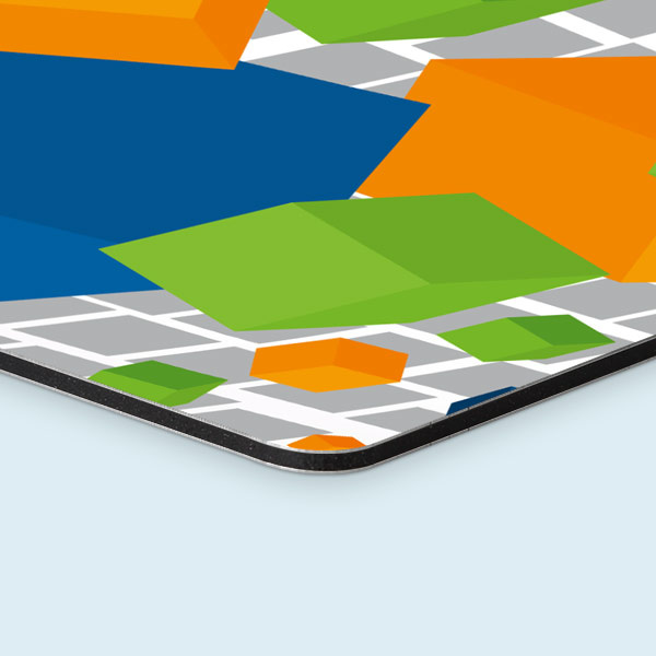 Advertising signs made of aluminum composite panels, detail rounded corner