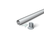 Aluminum keder profile anodized, ø 16 mm, including hanging eyelets