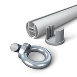 Aluminum keder profile anodized, ø 30 mm, including ring screws (BGV-C1)
