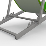 Aluminum deck chair, rear view