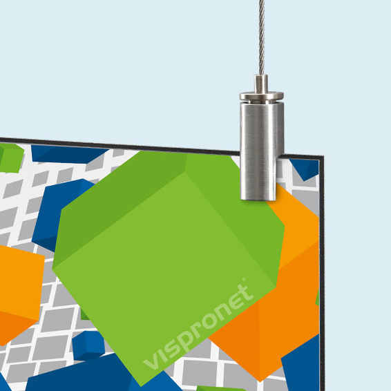 Stainless steel ceiling mount ø 18 mm, detail with plate