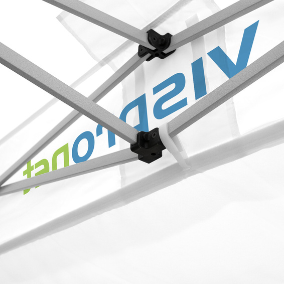 View of tent interior: Attachment of canopy with hook-and-loop tape & loop on the valance