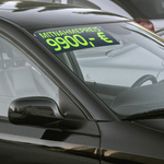 Stickers in landscape format for labeling promotions in car dealerships