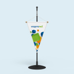 Car pennant 10 x 13 cm, cord suspension with loop & finials