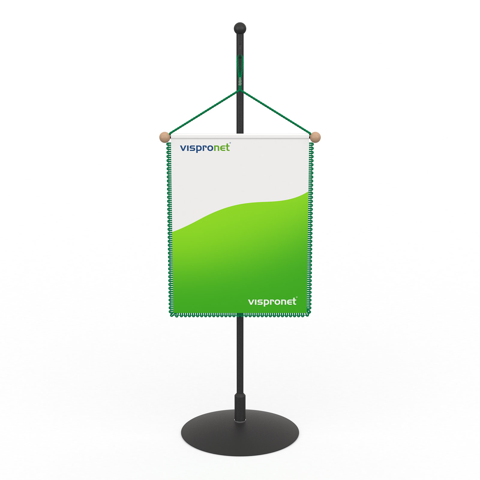 Car banner 10 x 13 cm, cord suspension with loop & end beads (natural)