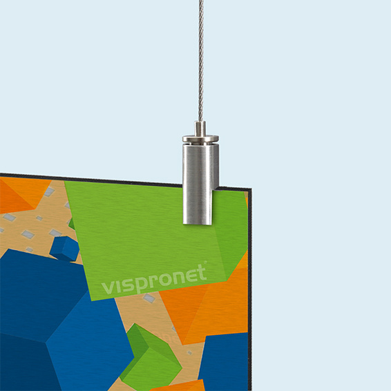 Aluminum composite panel, gold, brushed, with ceiling mount