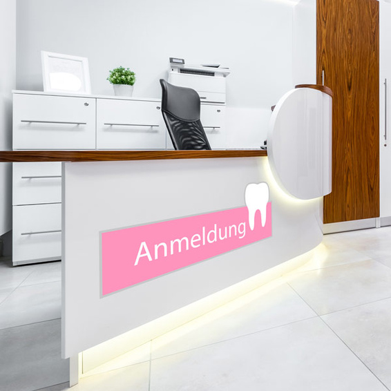 Stickers made of textile adhesive film, high-quality visitor or patient notice