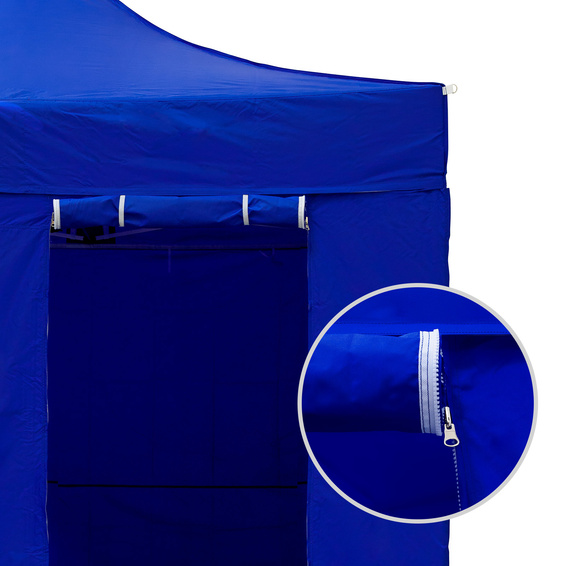 Roll-up door with two zippers operable from both sides