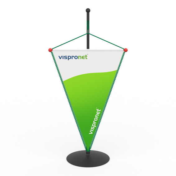 Car pennant 14 x 21 cm, Cord suspension with loop/balls (red)