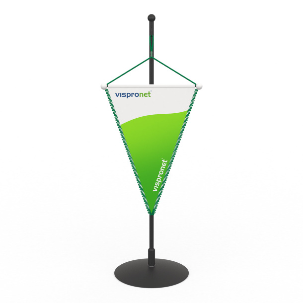 Car pennant 10 x 15 cm, Cord suspension with loop/balls (white)