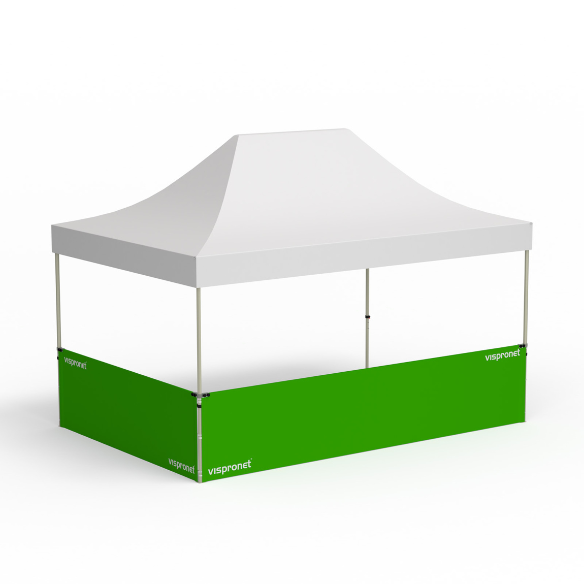 Basic pop-up pavilion, example with 2 half-height walls