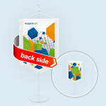 Tischbanner mit gespitzter Unterkante, mit Schnittfranse